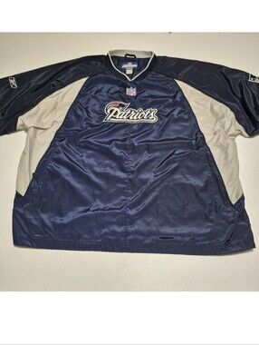 New England Patriots Jacket Men 2XL NFL Football Coat Reebok Windbreaker Vintage